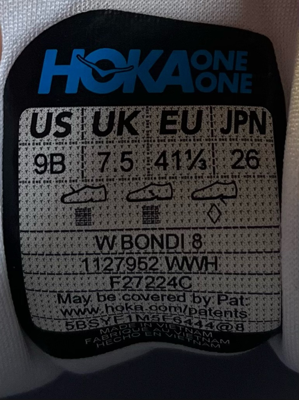 Hoka One One Bondi 8 REFLECTIVE Womens Size 9 Running Shoes Sneakers White - Picture 11 of 12